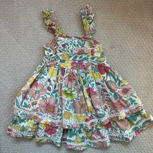 cupcakes & cashmere Floral Kids Dress with Ruffled Straps